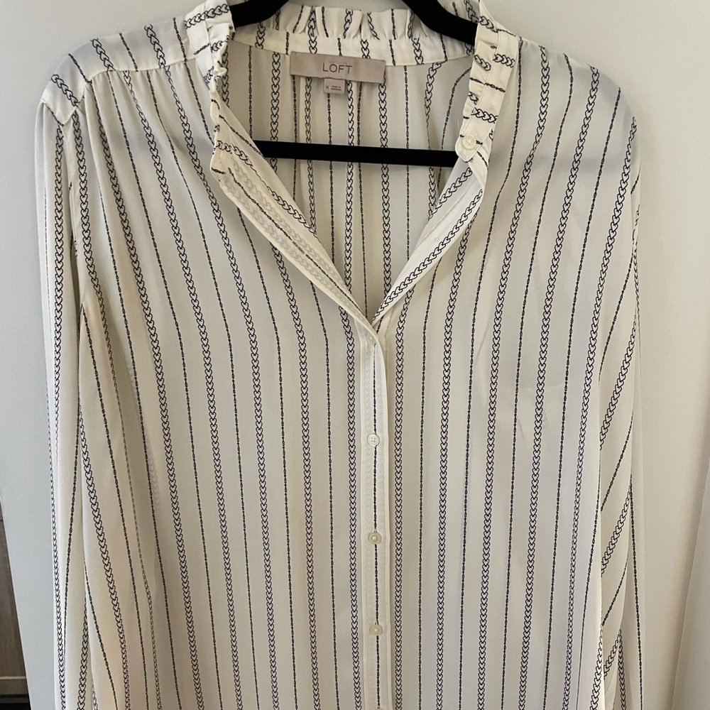 LOFT White button down blouse